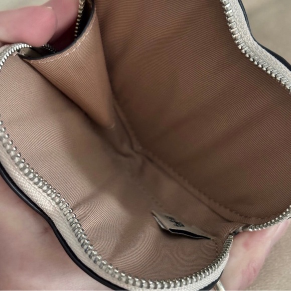 Coach Cherry Print Heart Coin Purse CZ477 Red Cherry Mini Zip Pouch - Picture 9 of 11